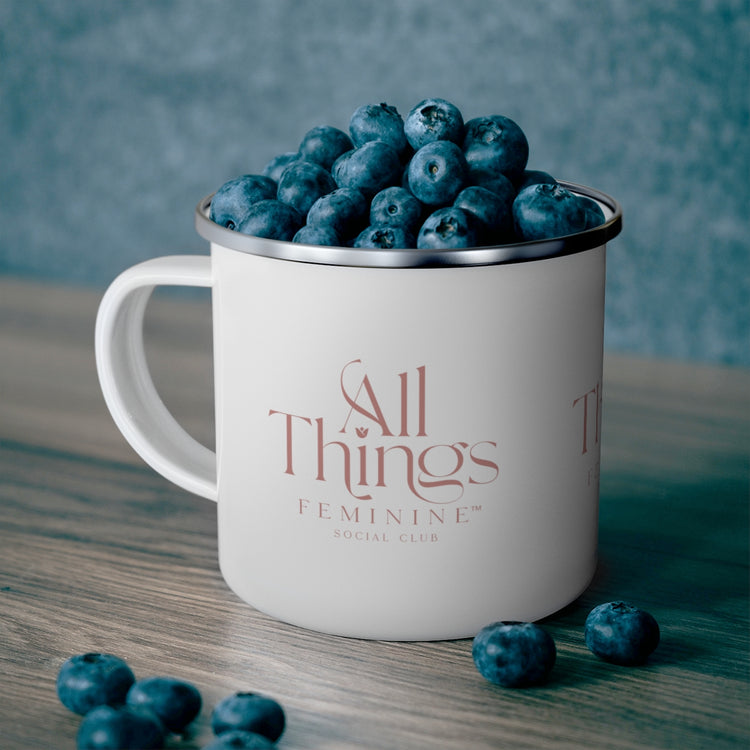 All Things Feminine Enamel Camping Mug