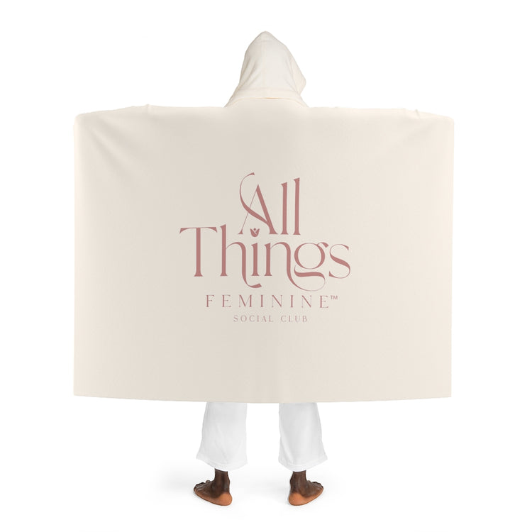 All Things Feminine Hooded Sherpa Fleece Blanket