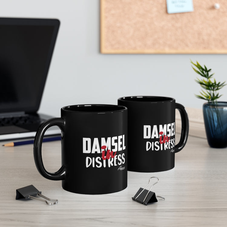 Damsel in Distress Mug- Black