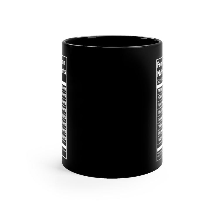 Feminine Woman Nutritional Facts Mug - Black