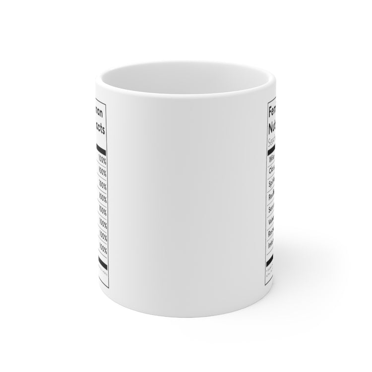 Feminine Woman Nutritional Facts Mug - White