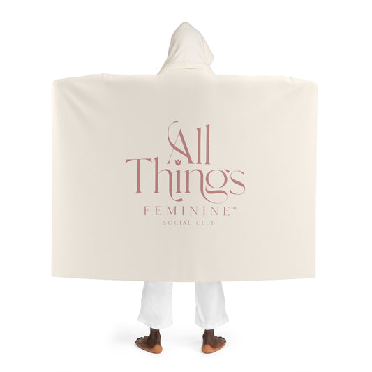 All Things Feminine Hooded Sherpa Fleece Blanket